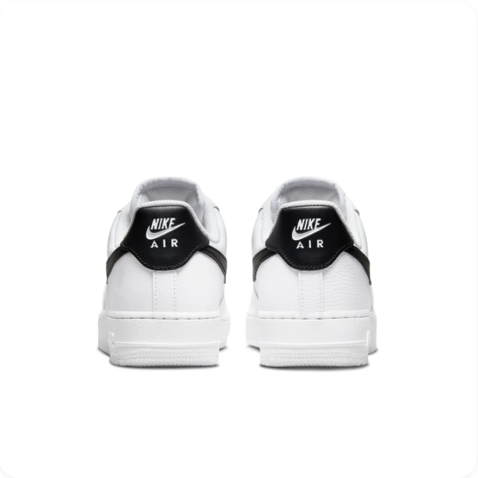 Nike Air Force 1 White Low-Top Sneakers with Black Swoosh