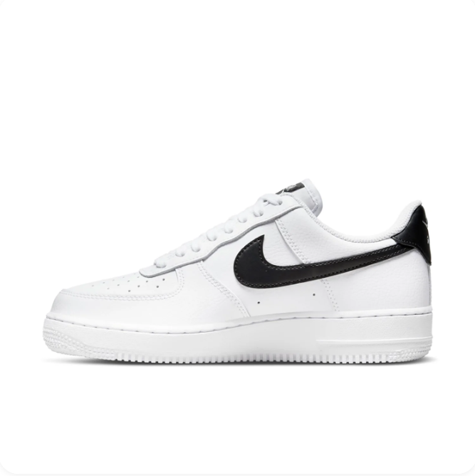 Nike Air Force 1 White Low-Top Sneakers with Black Swoosh