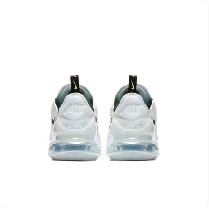Nike Air Max 270 White & Black Low-Top Sneakers with Icy Blue Heel