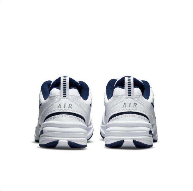 Nike Air Monarch IV White & Navy Low-Top Sneakers