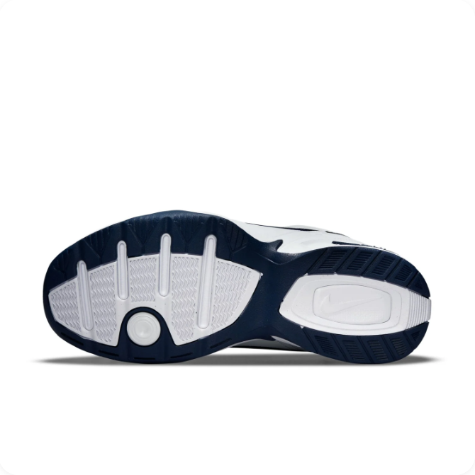 Nike Air Monarch IV White & Navy Low-Top Sneakers