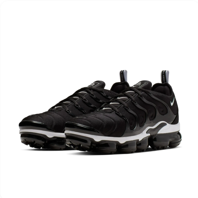 Nike Air VaporMax Plus Black & White Low-Top Sneakers