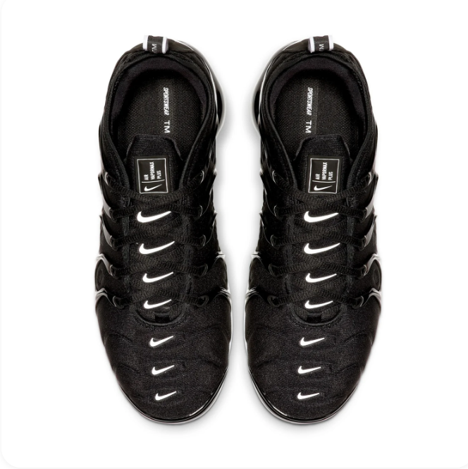 Nike Air VaporMax Plus Black & White Low-Top Sneakers