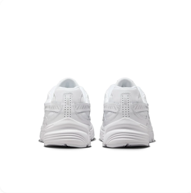 Nike White & Metallic Silver Low-Top Sneakers with Chunky Sole