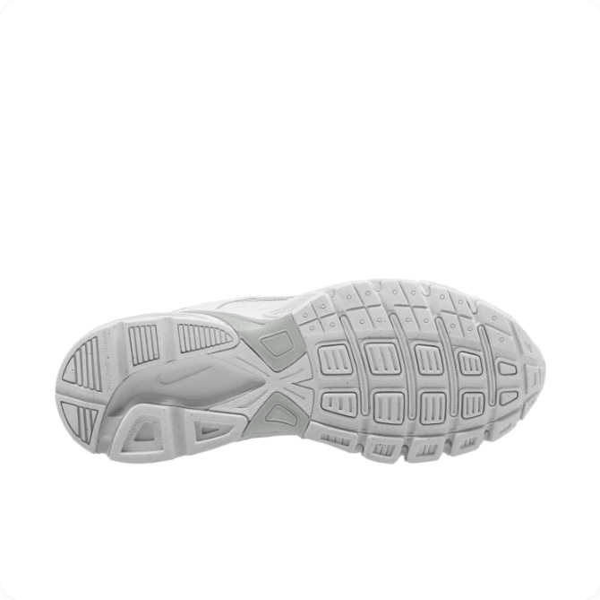 Nike White & Metallic Silver Low-Top Sneakers with Chunky Sole