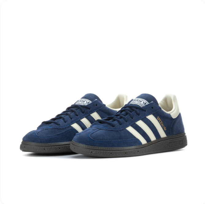 Adidas Handball Spezial Navy & Cream Low-Top Sneakers with Dark Sole