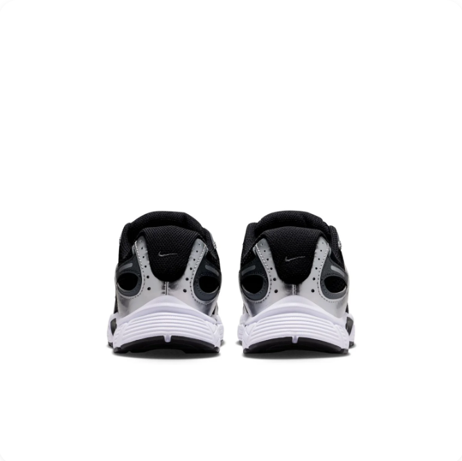 Nike Metallic Silver & Black Mesh-Panel Low-Top Sneakers