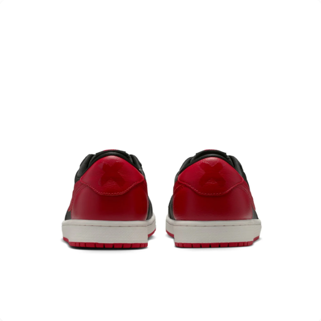 Air Jordan 1 Low Black & Red Sneakers with Cream Midsole