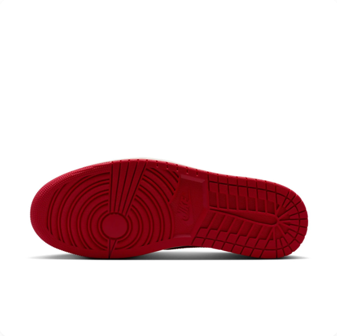 Air Jordan 1 Low Black & Red Sneakers with Cream Midsole