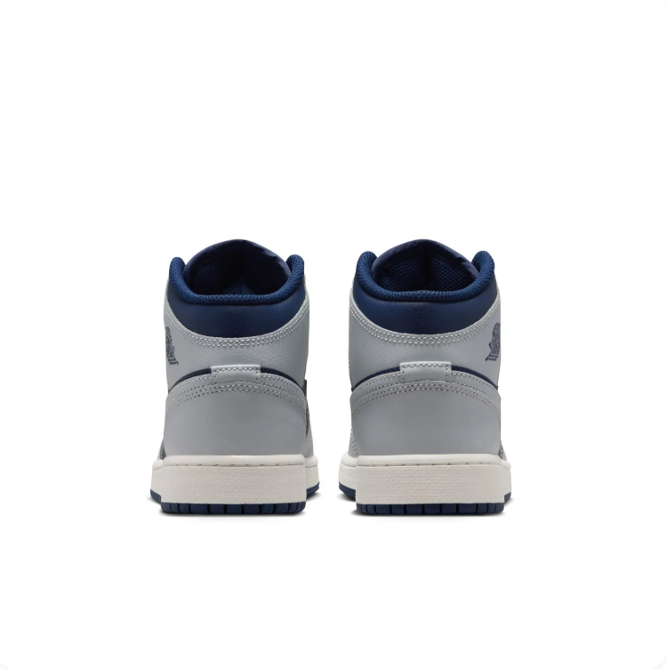 Air Jordan 1 Mid Light Gray & Navy Sneakers