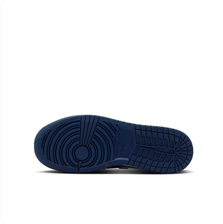 Air Jordan 1 Mid Light Gray & Navy Sneakers