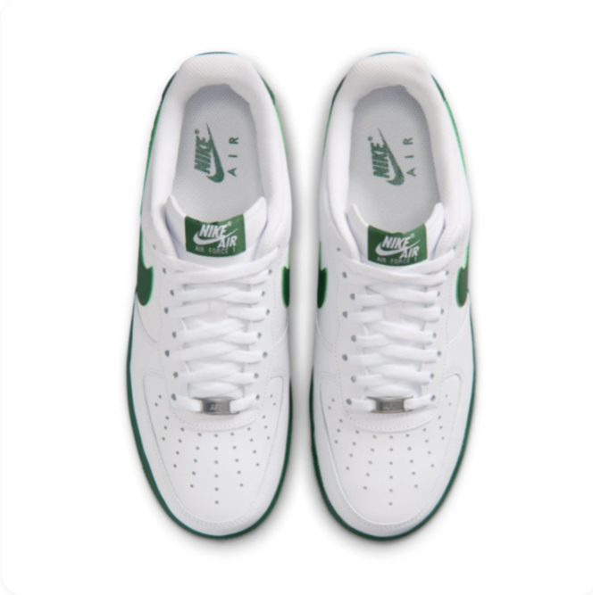 Nike White & Dark Green Low-Top Sneakers