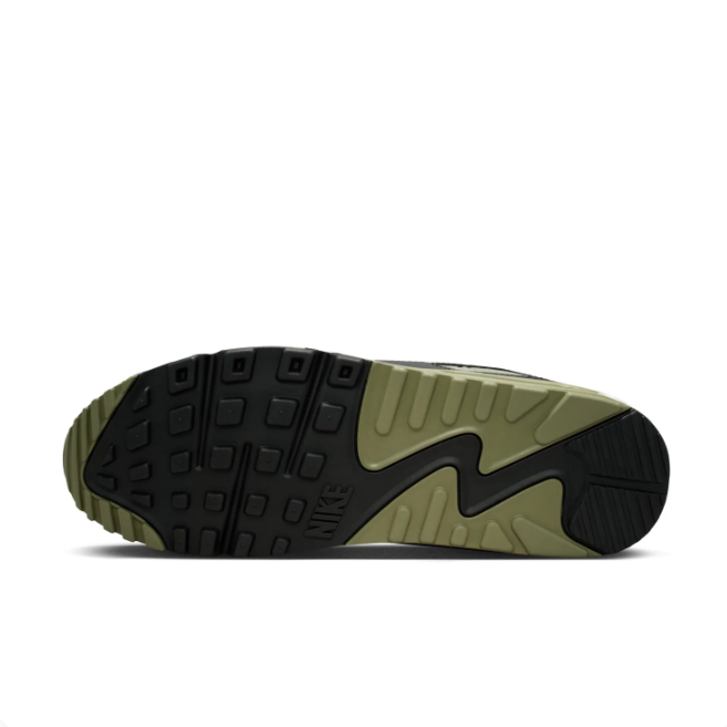 Nike White, Gray & Olive Low-Top Sneakers with Visible Air Window