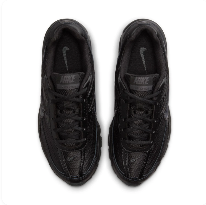Nike All-Black Layered Low-Top Sneakers with Chunky Sole
