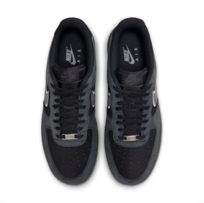 Nike Black & Charcoal Low-Top Sneakers with Silver-Gray Swoosh