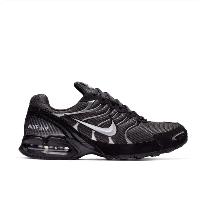 Nike Black & Silver Mesh Sneakers with Visible Heel Air Unit