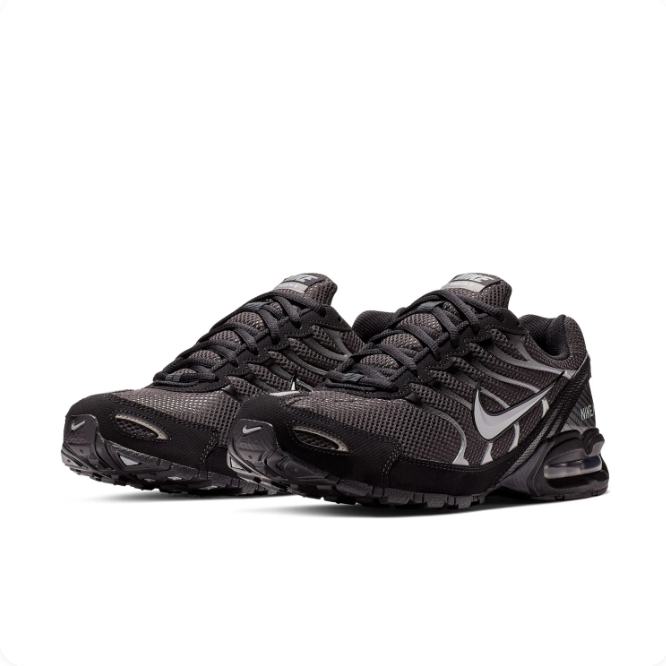 Nike Black & Silver Mesh Sneakers with Visible Heel Air Unit