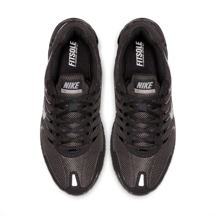 Nike Black & Silver Mesh Sneakers with Visible Heel Air Unit