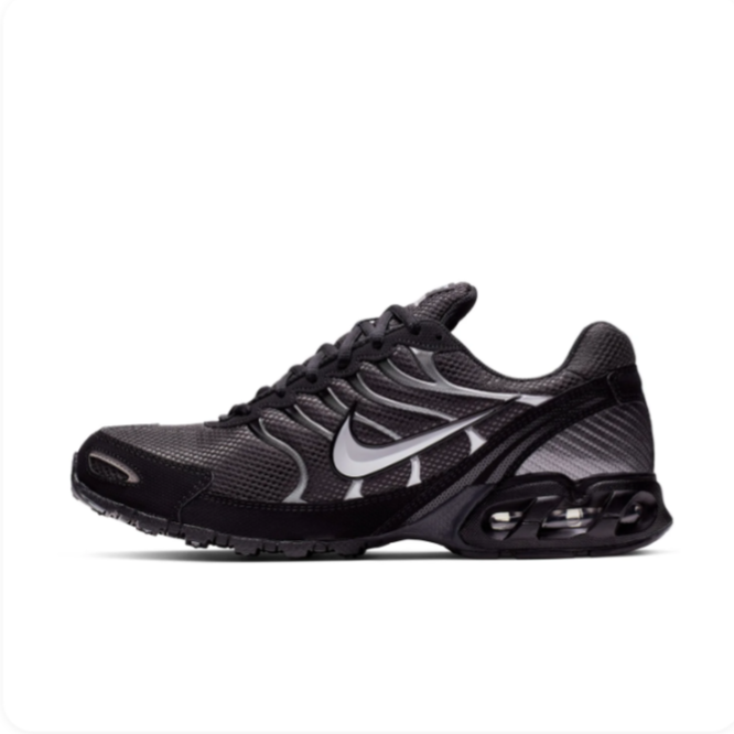 Nike Black & Silver Mesh Sneakers with Visible Heel Air Unit