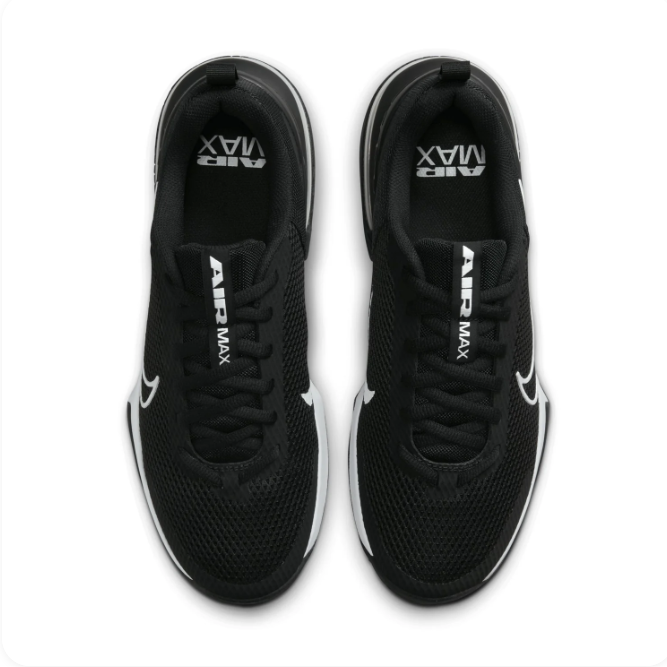 Nike Black Mesh Sneakers with White Swoosh & Visible Heel Air Unit
