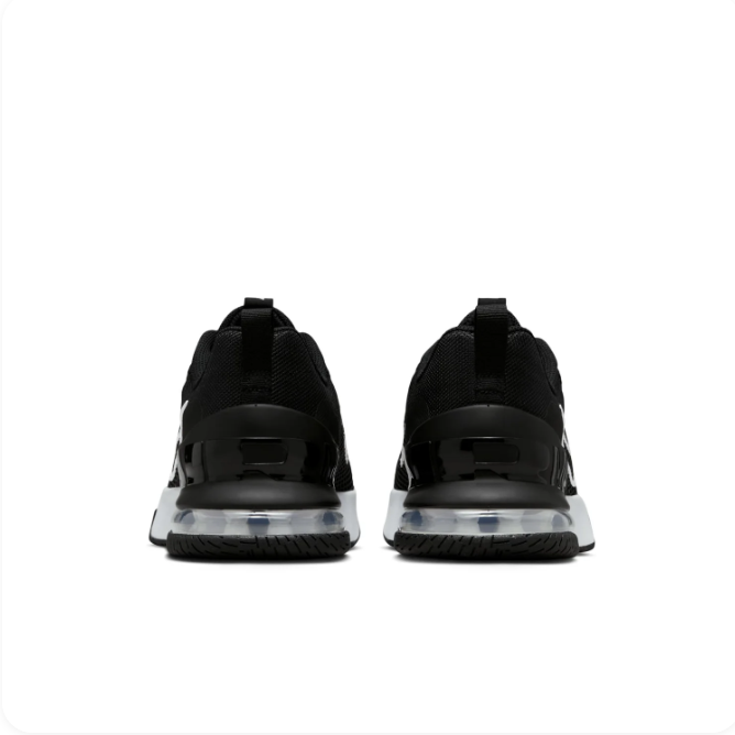 Nike Black Mesh Sneakers with White Swoosh & Visible Heel Air Unit