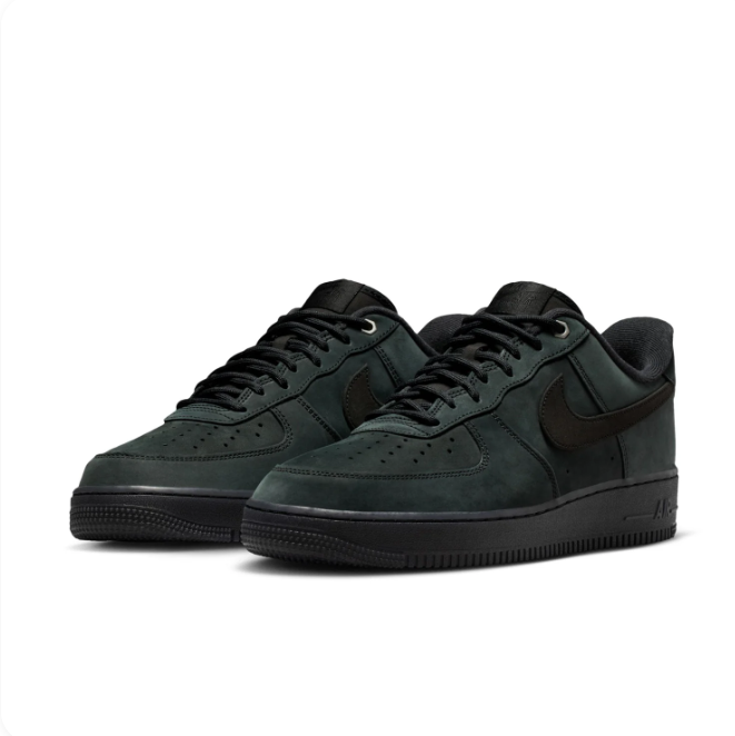 Nike Air Force 1 Dark Green & Black Low-Top Sneakers