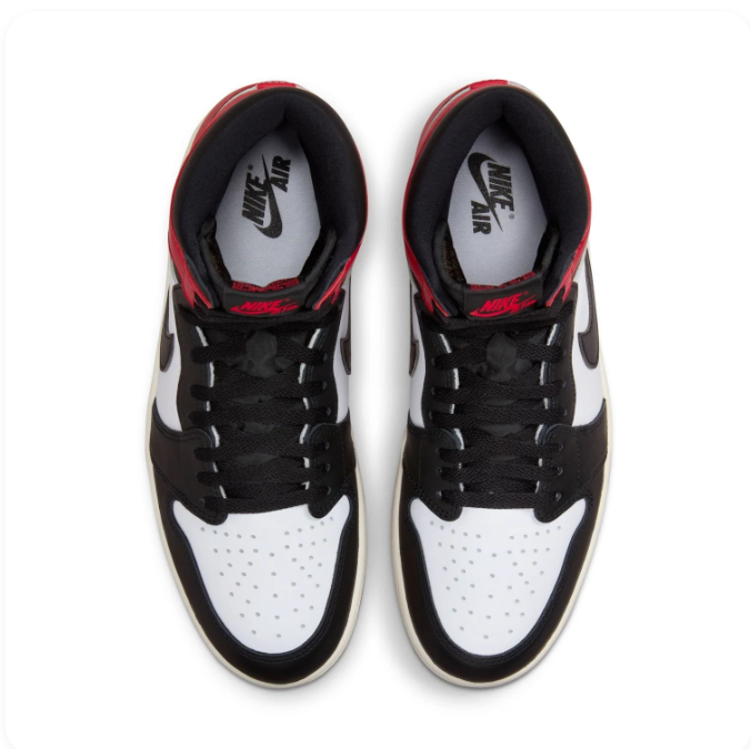 Air Jordan 1 High Red, Black & White Sneakers