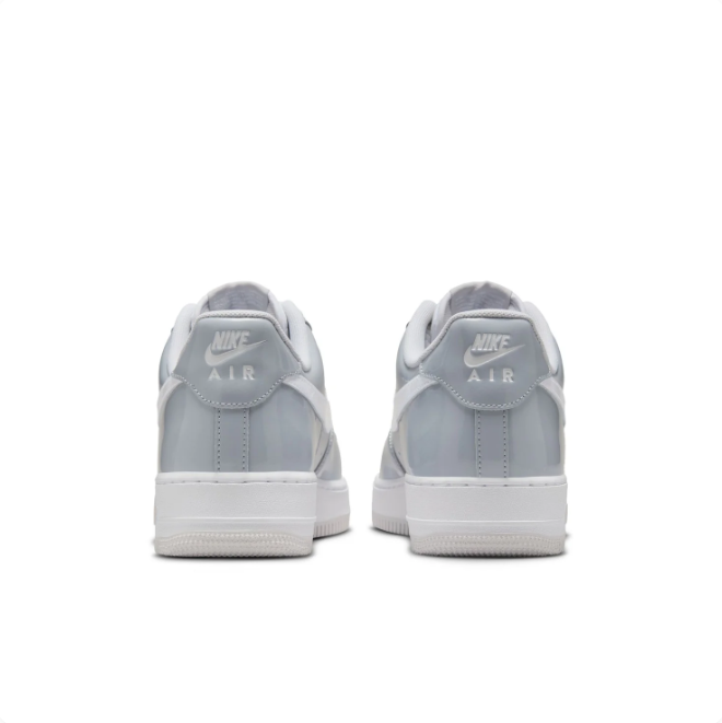 Nike Air Force 1 Light Gray & White Color-Block Low-Top Sneakers