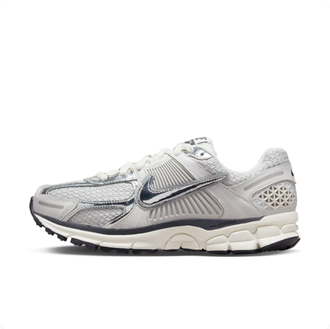 Nike Vomero 5 White & Metallic Silver Low-Top Sneakers