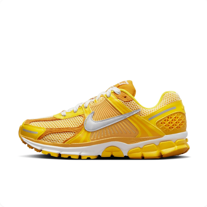 Nike Yellow & Golden Orange Mesh-Panel Sneakers with Silver Swoosh