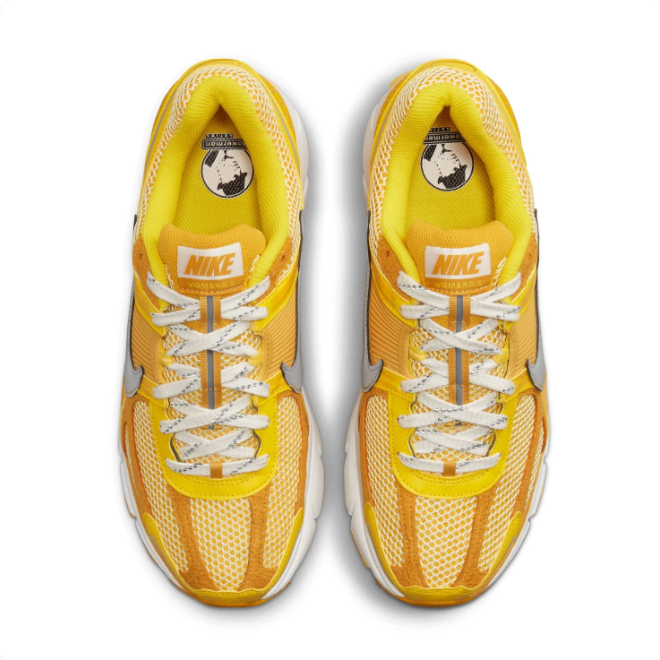 Nike Yellow & Golden Orange Mesh-Panel Sneakers with Silver Swoosh
