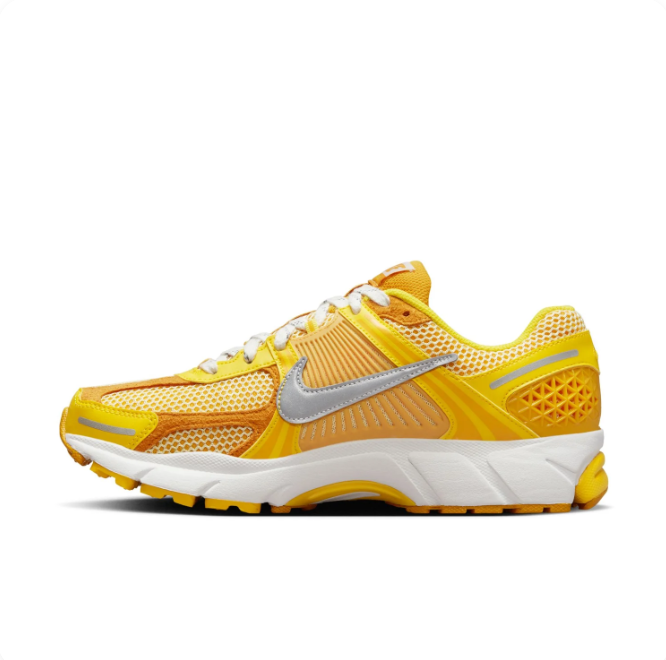 Nike Yellow & Golden Orange Mesh-Panel Sneakers with Silver Swoosh
