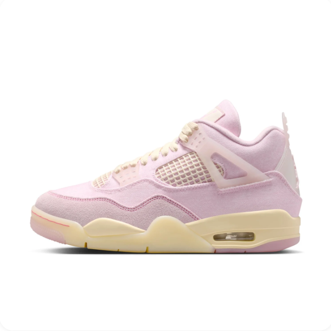 Jordan Pink & Cream Sneakers with Mesh Panels
