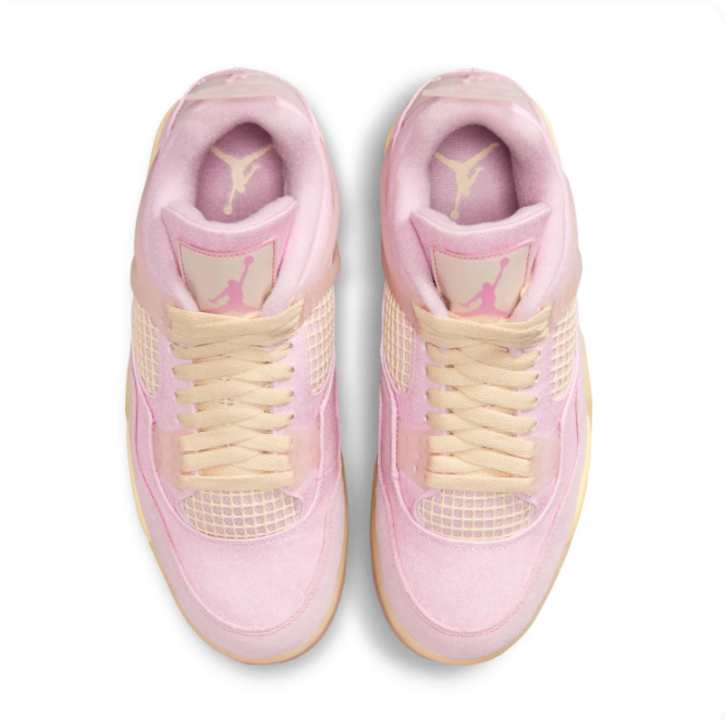 Jordan Pink & Cream Sneakers with Mesh Panels
