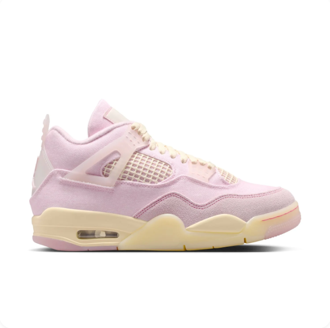 Jordan Pink & Cream Sneakers with Mesh Panels