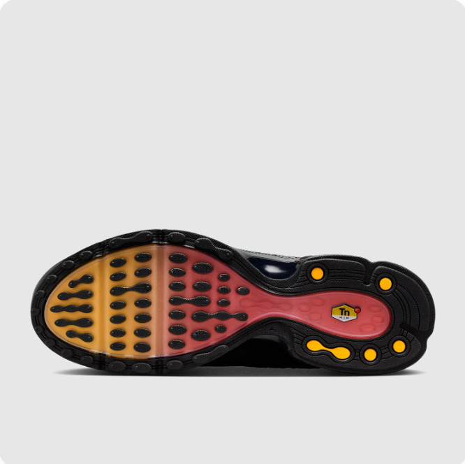 Nike Charcoal Textured Sneakers with Orange Accents & Visible Air Units