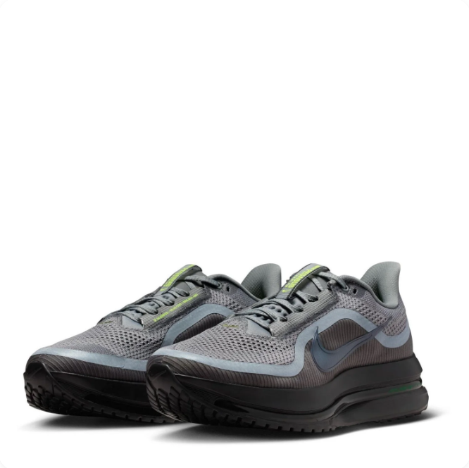 Nike Gray & Black Mesh Sneakers with Lime Accents