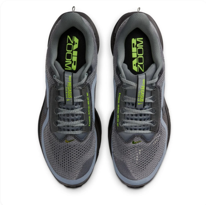 Nike Gray & Black Mesh Sneakers with Lime Accents