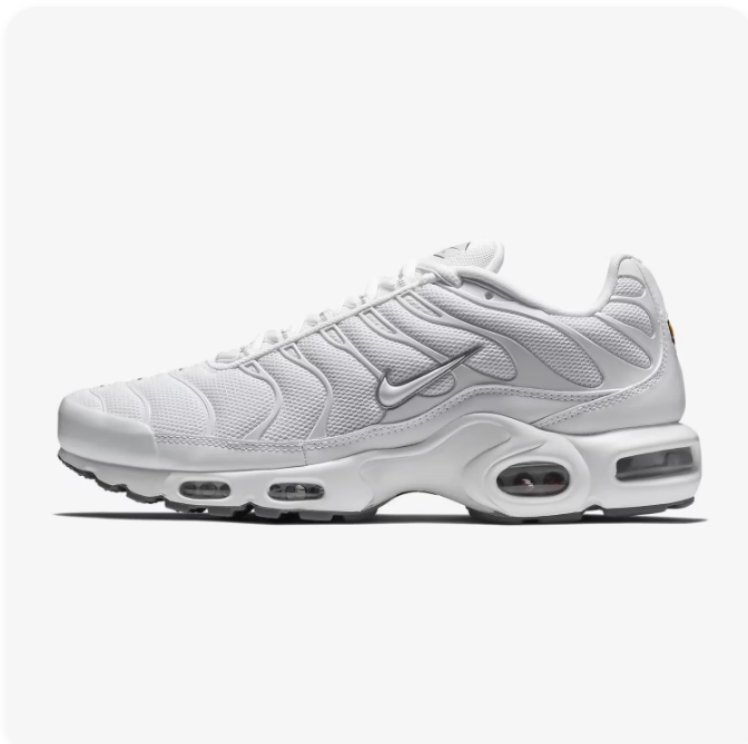 Nike White & Silver Low-Top Sneakers with Visible Air Windows