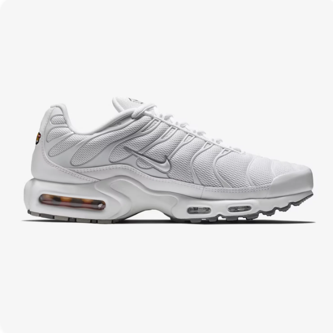 Nike White & Silver Low-Top Sneakers with Visible Air Windows