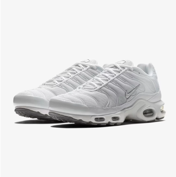 Nike White & Silver Low-Top Sneakers with Visible Air Windows