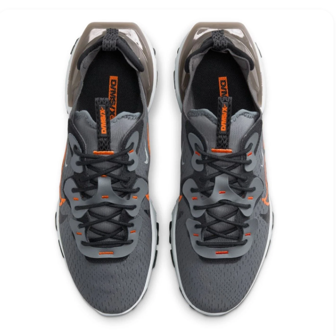 Nike Gray & Orange Low-Top Sneakers with Sculpted White Sole