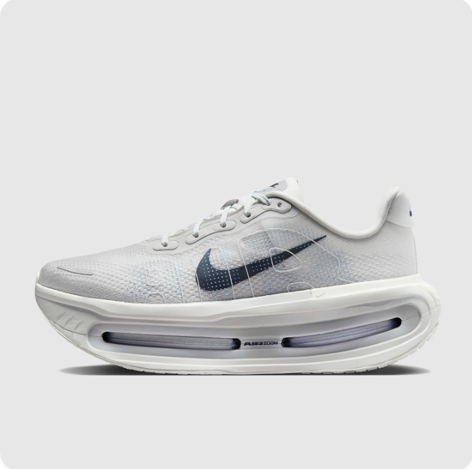 Nike Air Zoom White & Light Gray Low-Top Sneakers with Sculpted Sole
