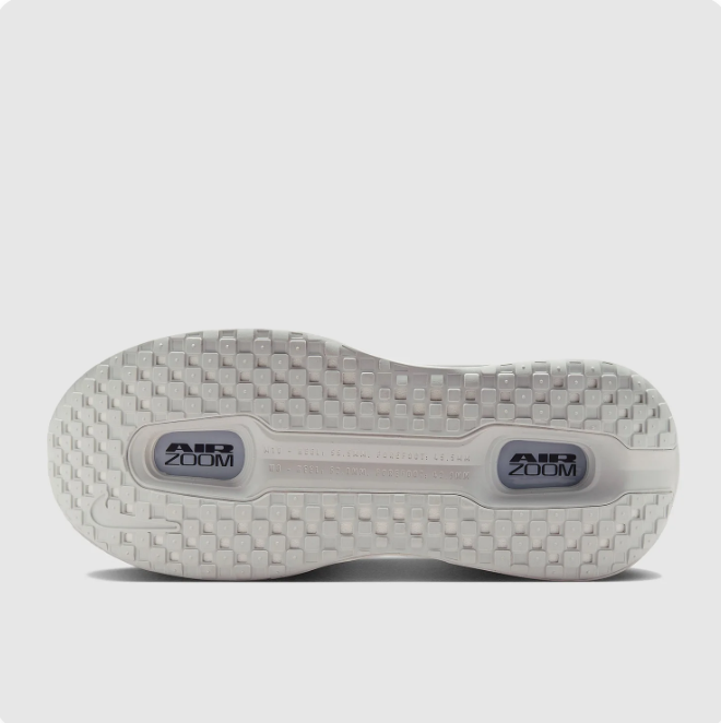 Nike Air Zoom White & Light Gray Low-Top Sneakers with Sculpted Sole