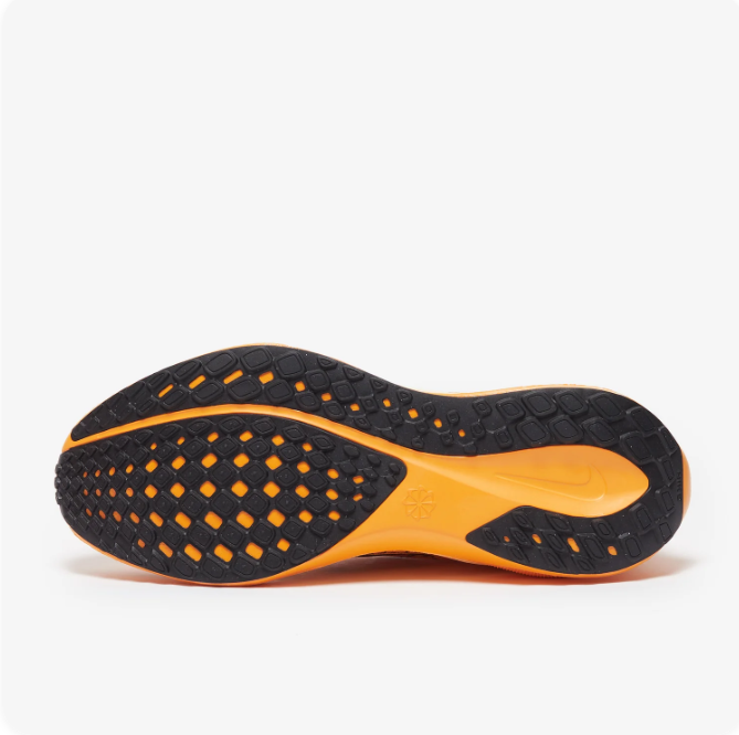 Nike Yellow & Orange Low-Top Sneakers with Black Swoosh & Line Pattern