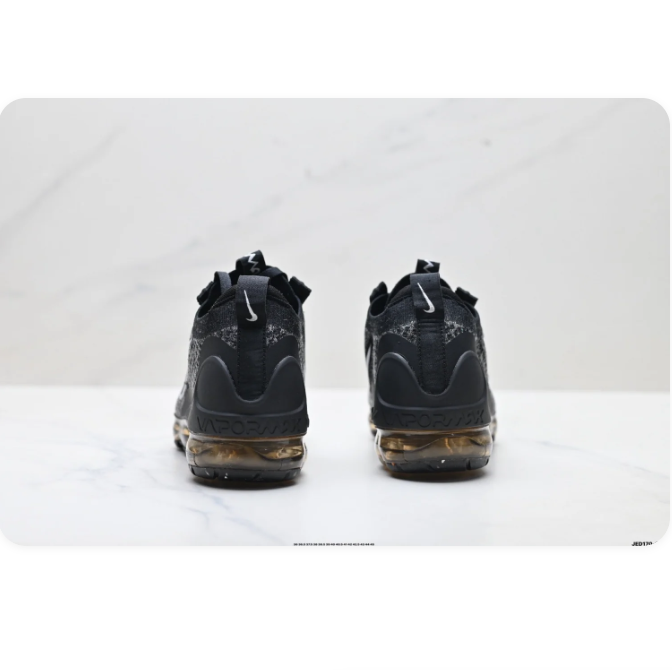 Nike Air VaporMax Black & Gray Knit-Texture Sneakers
