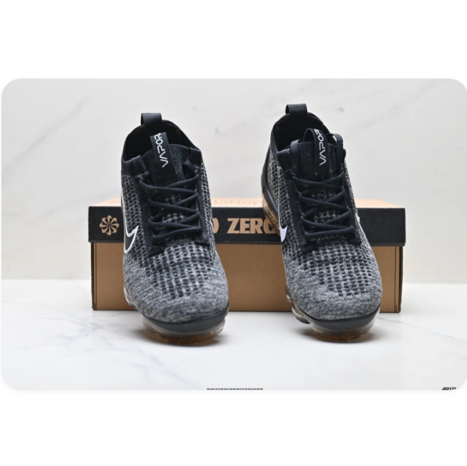 Nike Air VaporMax Black & Gray Knit-Texture Sneakers