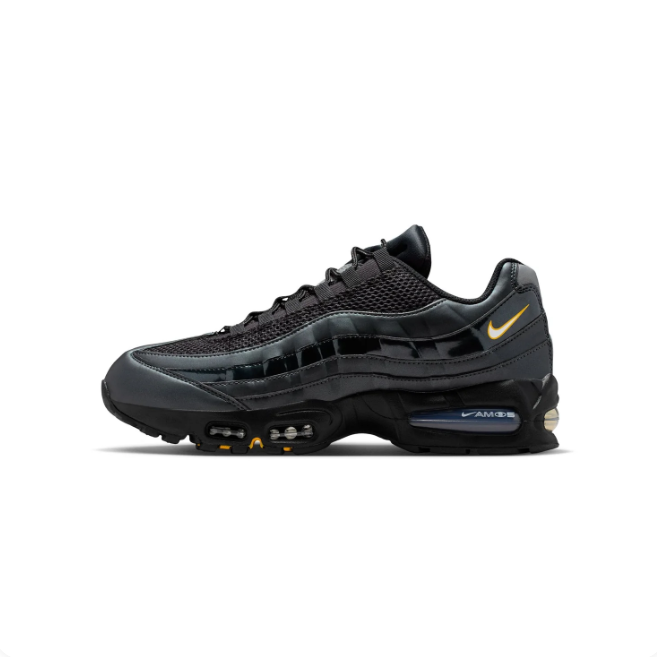 Nike Air Max 95 Black & Charcoal Low-Top Sneakers with Yellow Accents
