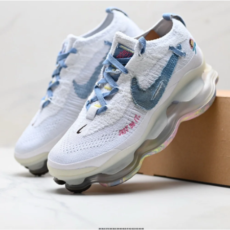 Nike White & Denim Blue Low-Top Sneakers with Pastel Sole