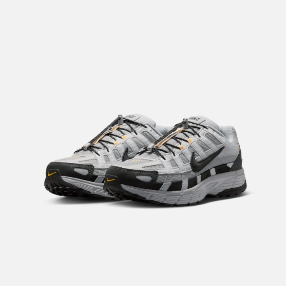 Nike Gray & Black Low-Top Sneakers with Yellow Accents